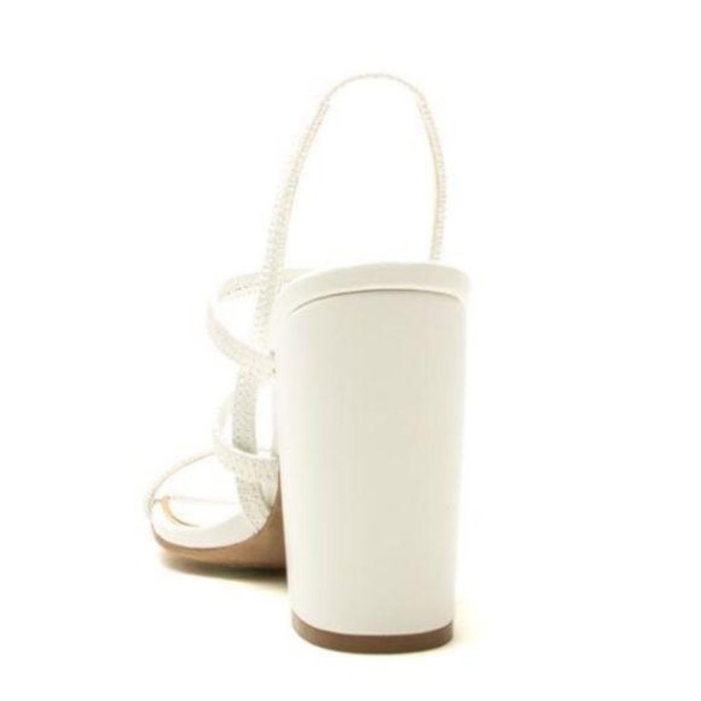 Strappy Block Heel Sandals in White - Picture 2 of 6